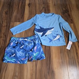 Carters Just One You Swim Shorts And Top Size 4T NWT